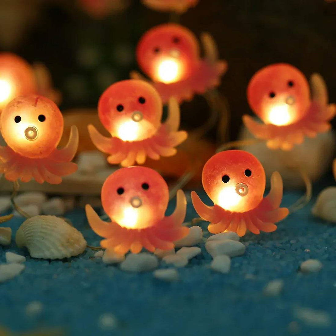 Octopus Fairy Lights for ocean beach themed room decoration