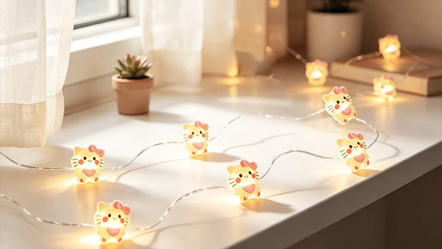 Dorm room fairy lights on shelf — warm white glow for cozy small spaces | Jcfyoo