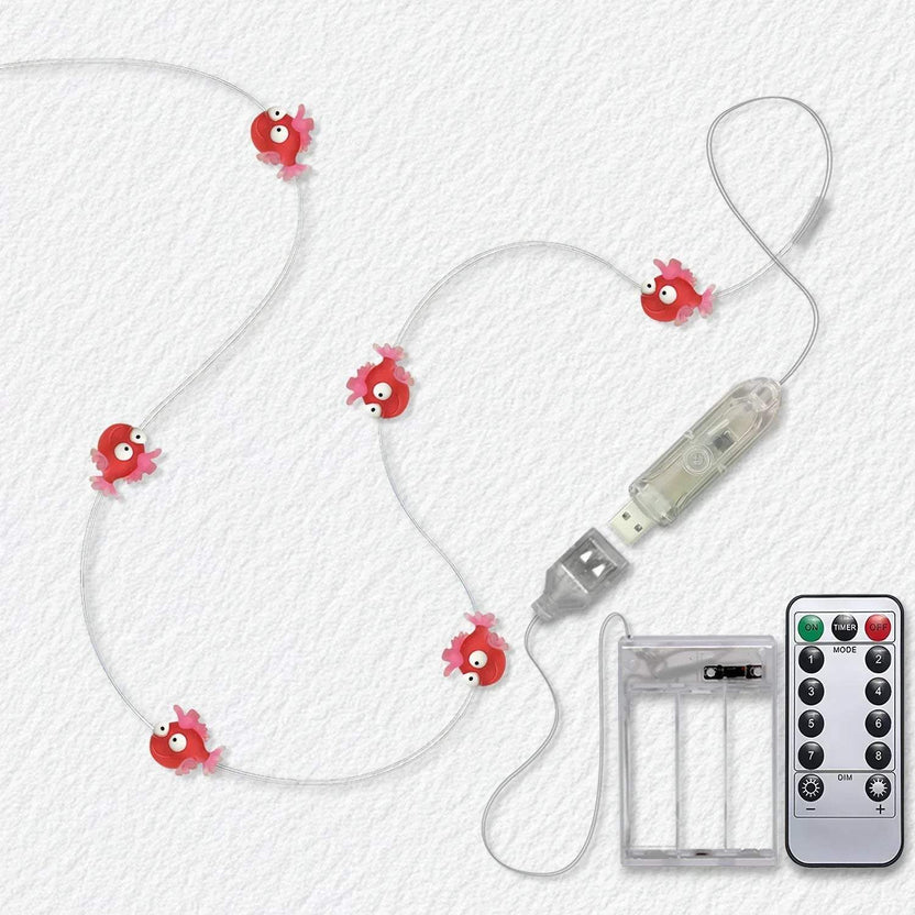 Red Fish Fairy Lights - Battery Powered - Jcfyoo Lights