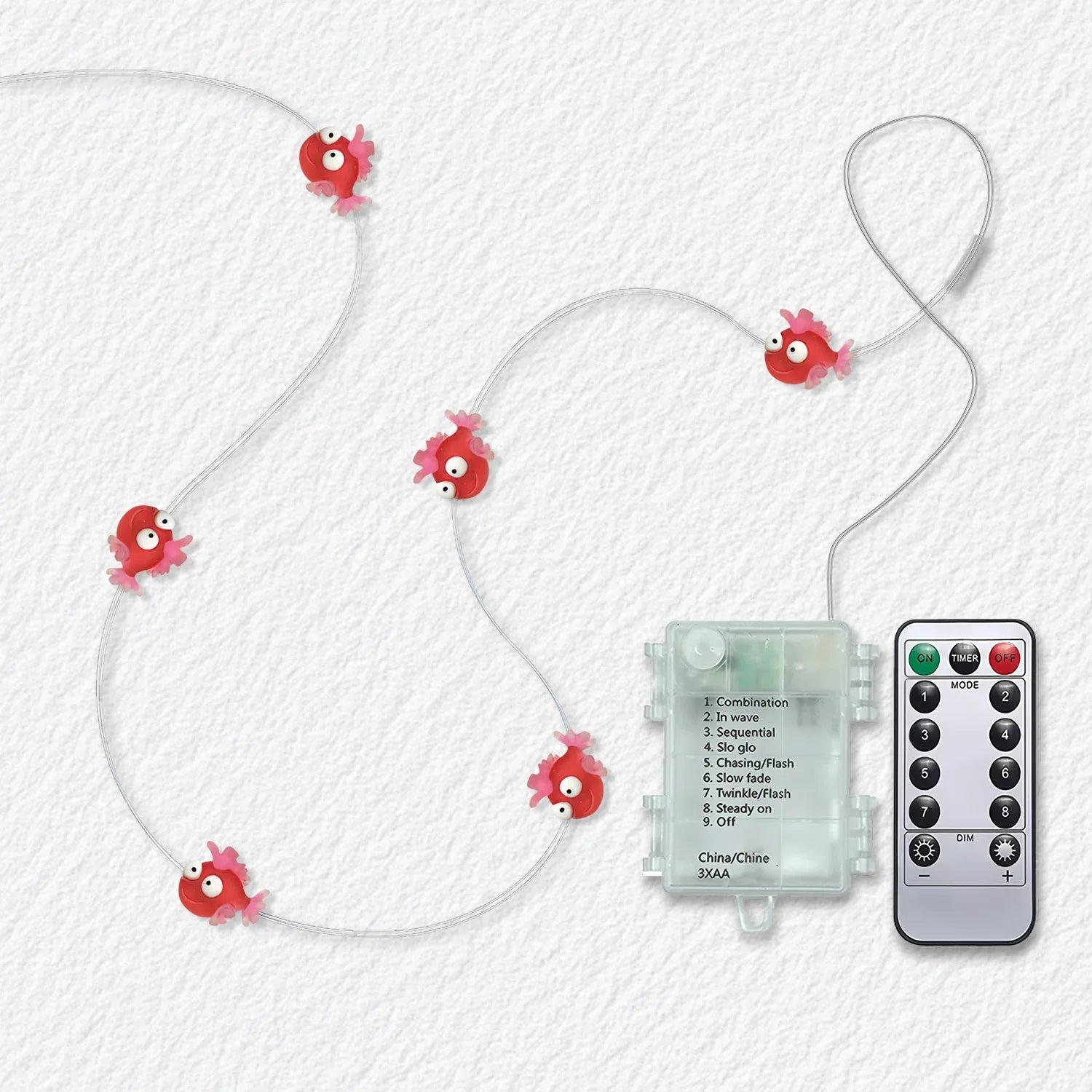 Red Fish Fairy Lights - Battery Powered - Jcfyoo Lights