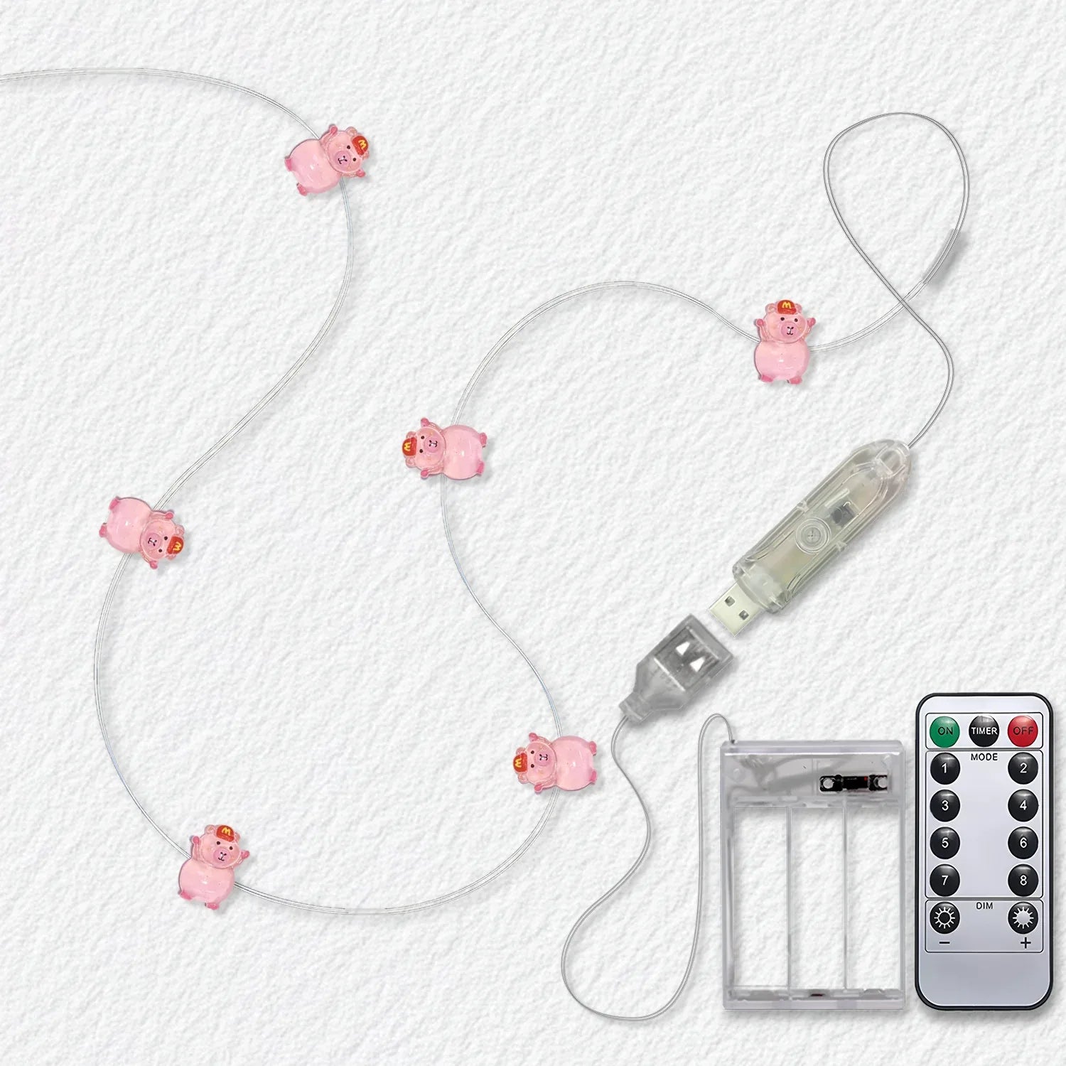 M Hat Pig Fairy Lights - Jcfyoo Lights