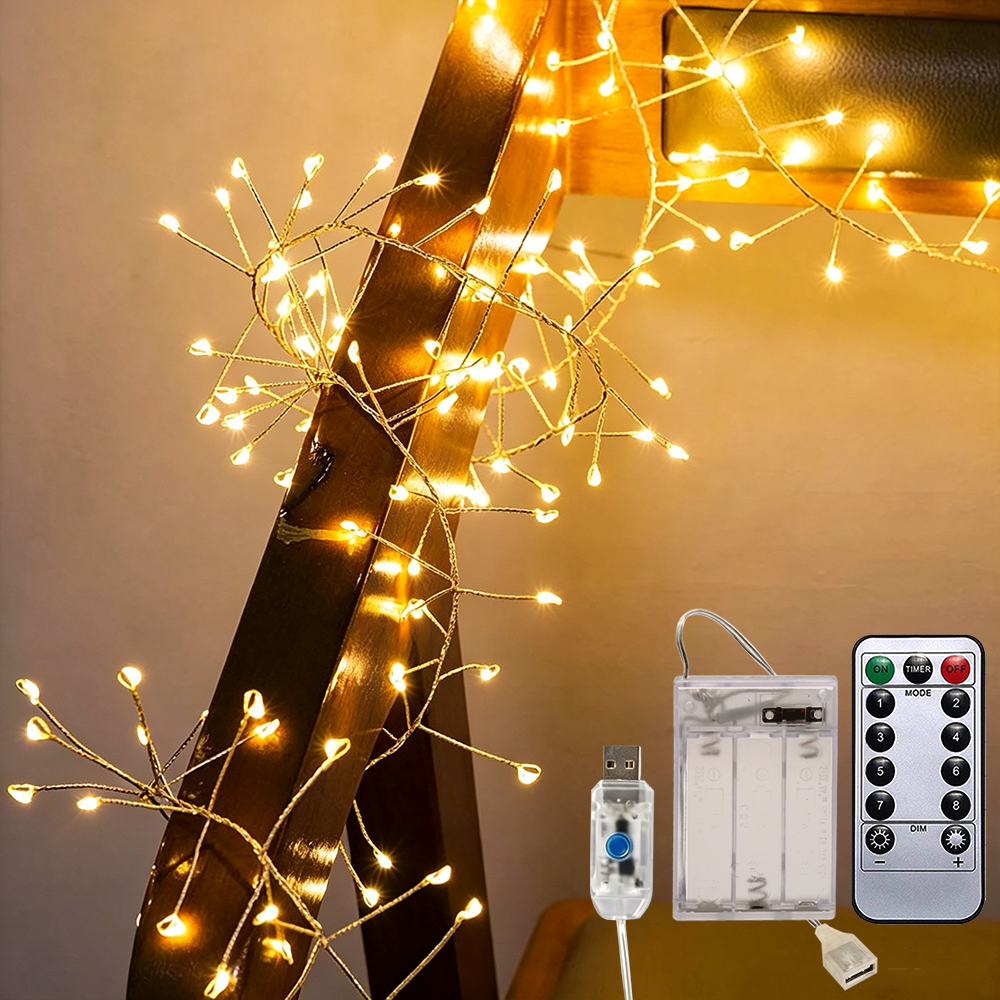 Silver Wire Firecracker Fairy Lights
