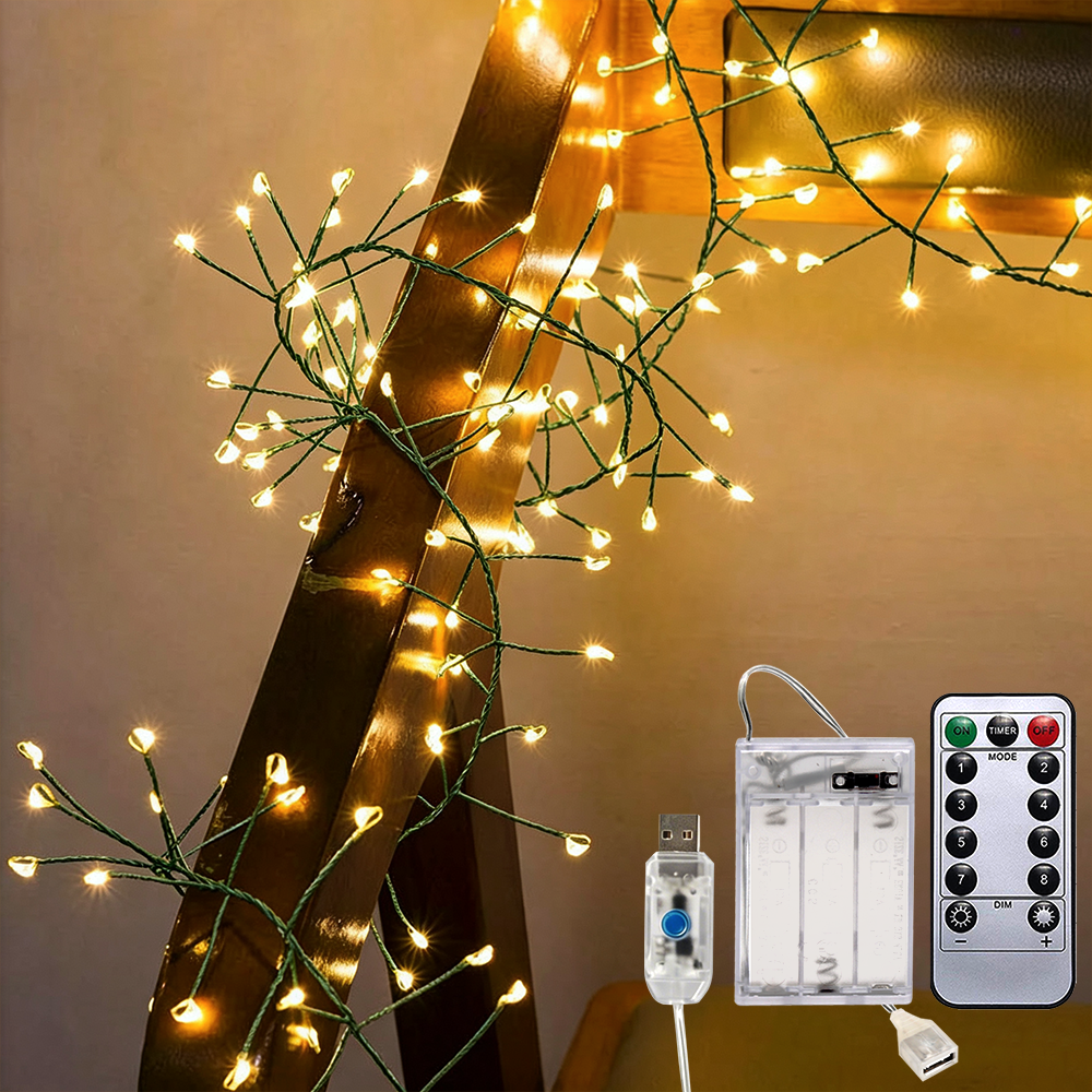 Green Wire Firecracker Fairy Lights