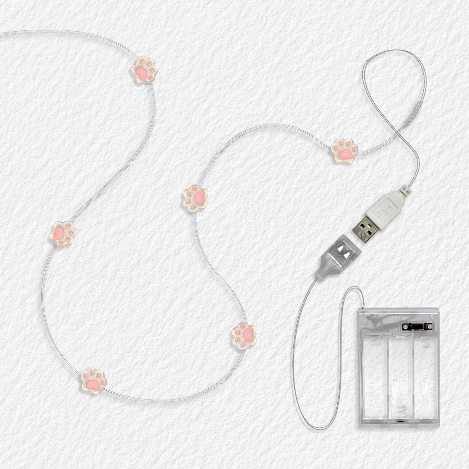 Pink Bear Paw Fairy Lights - Jcfyoo Lights