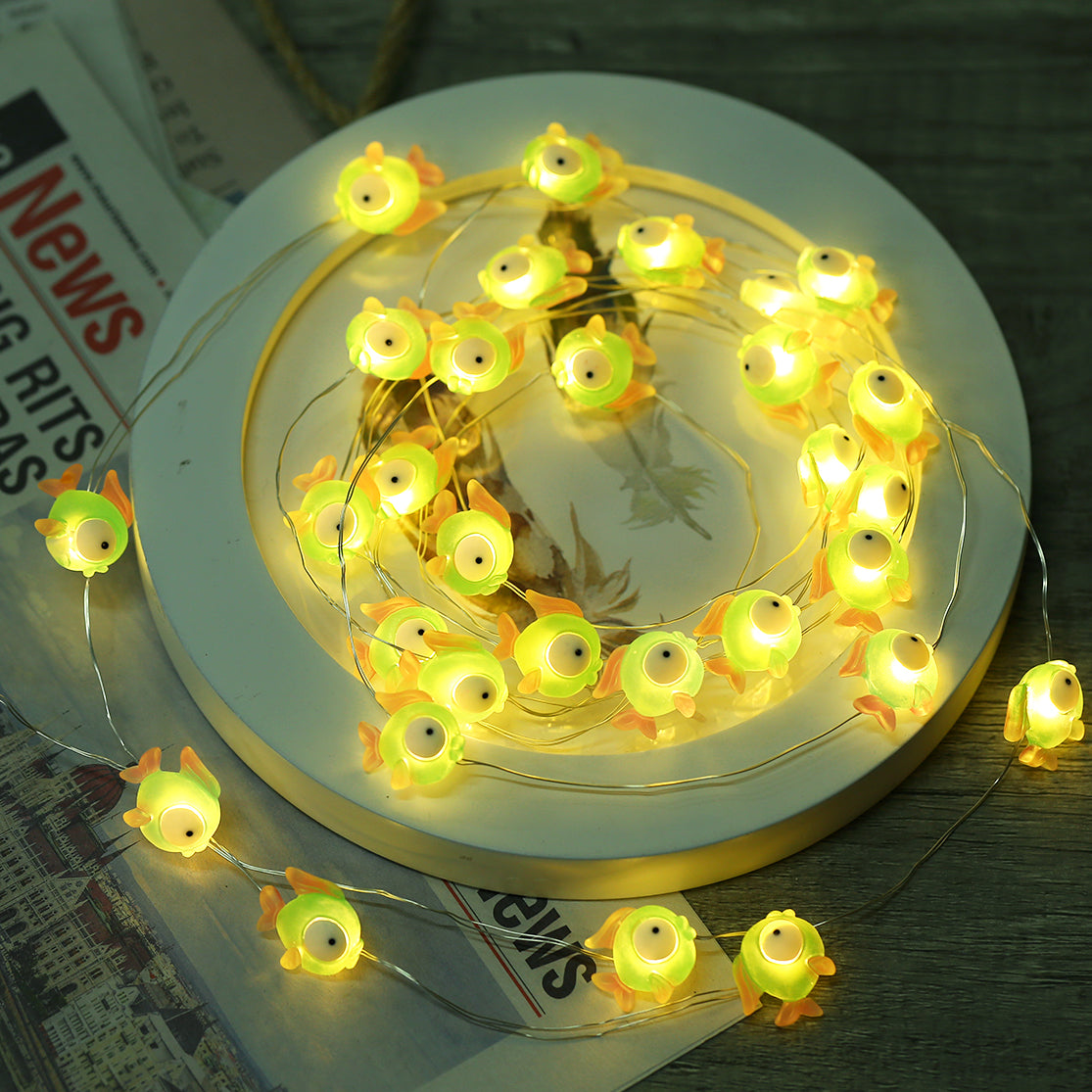 Green Fish Fairy Lights 10ft 30 LED