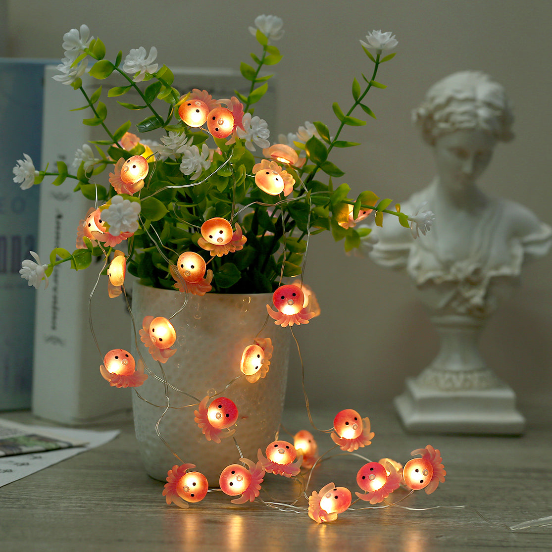 Octopus Fairy String Lights 10ft 30 Warm White LED