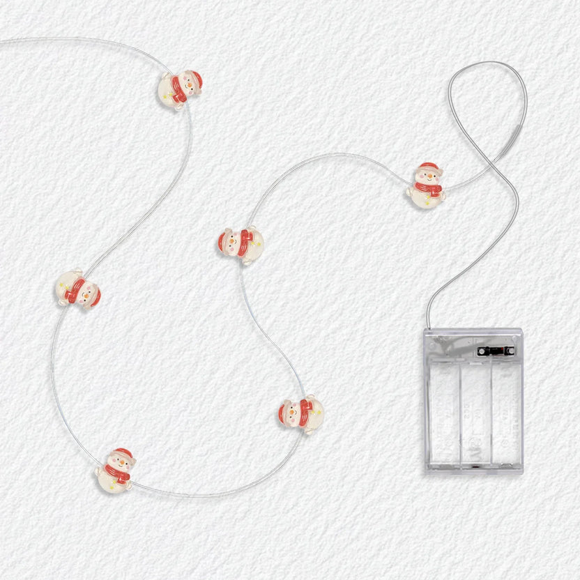 Red Scarf Snowman Fairy Lights - Jcfyoo Lights