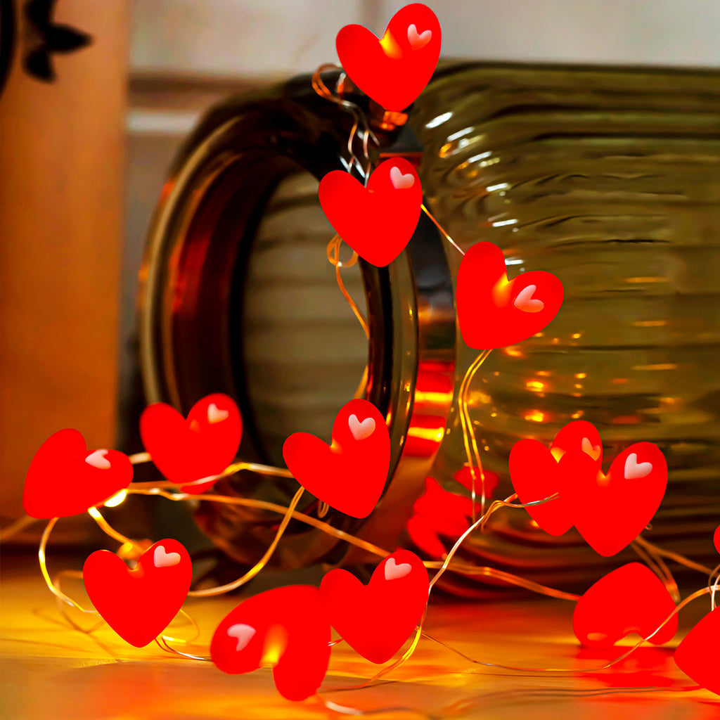 Red Heart Fairy Lights 10ft 30 LED