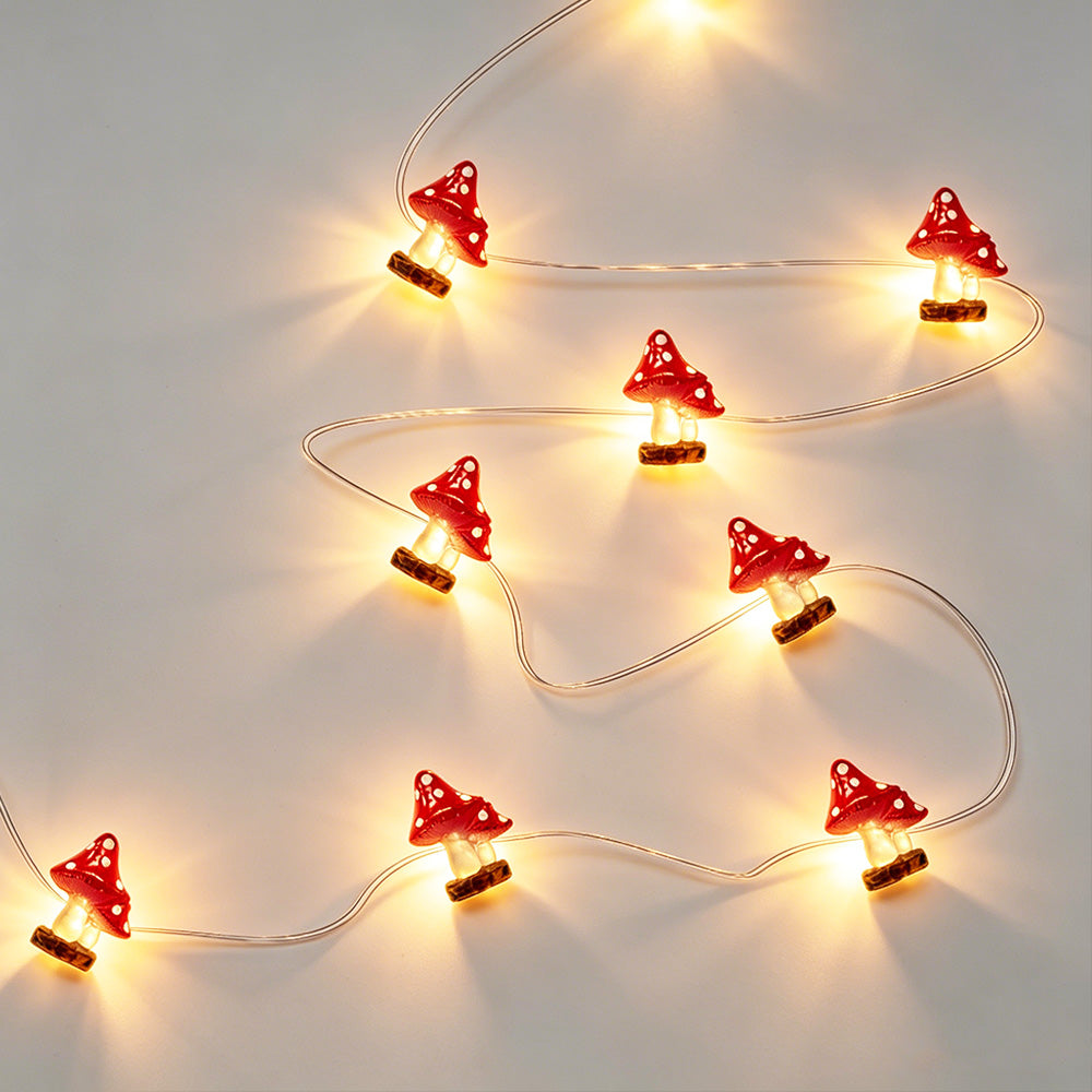 Mushroom Fairy Lights 10ft 30 LED
