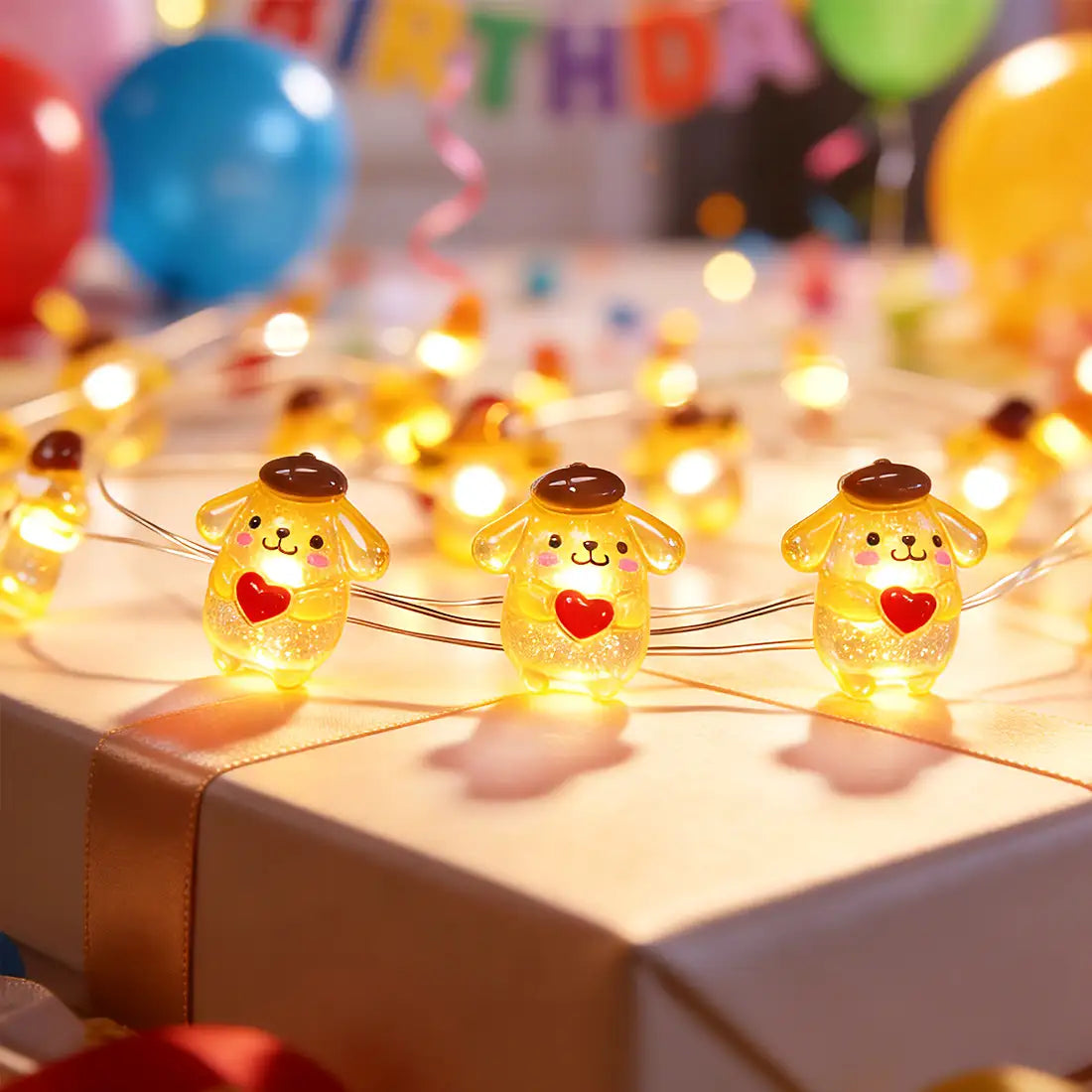 Warm glow battery operated fairy lights create cozy room decor at night