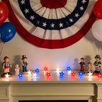 Patriotic Red White Blue Star Fairy Lights 10ft 30 LED