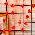 Red Heart Fairy Lights 10ft 30 LED