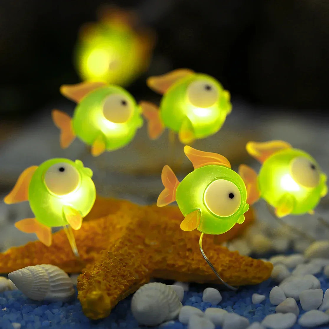 Green Fish Fairy Lights - Battery Powered - Jcfyoo Lights