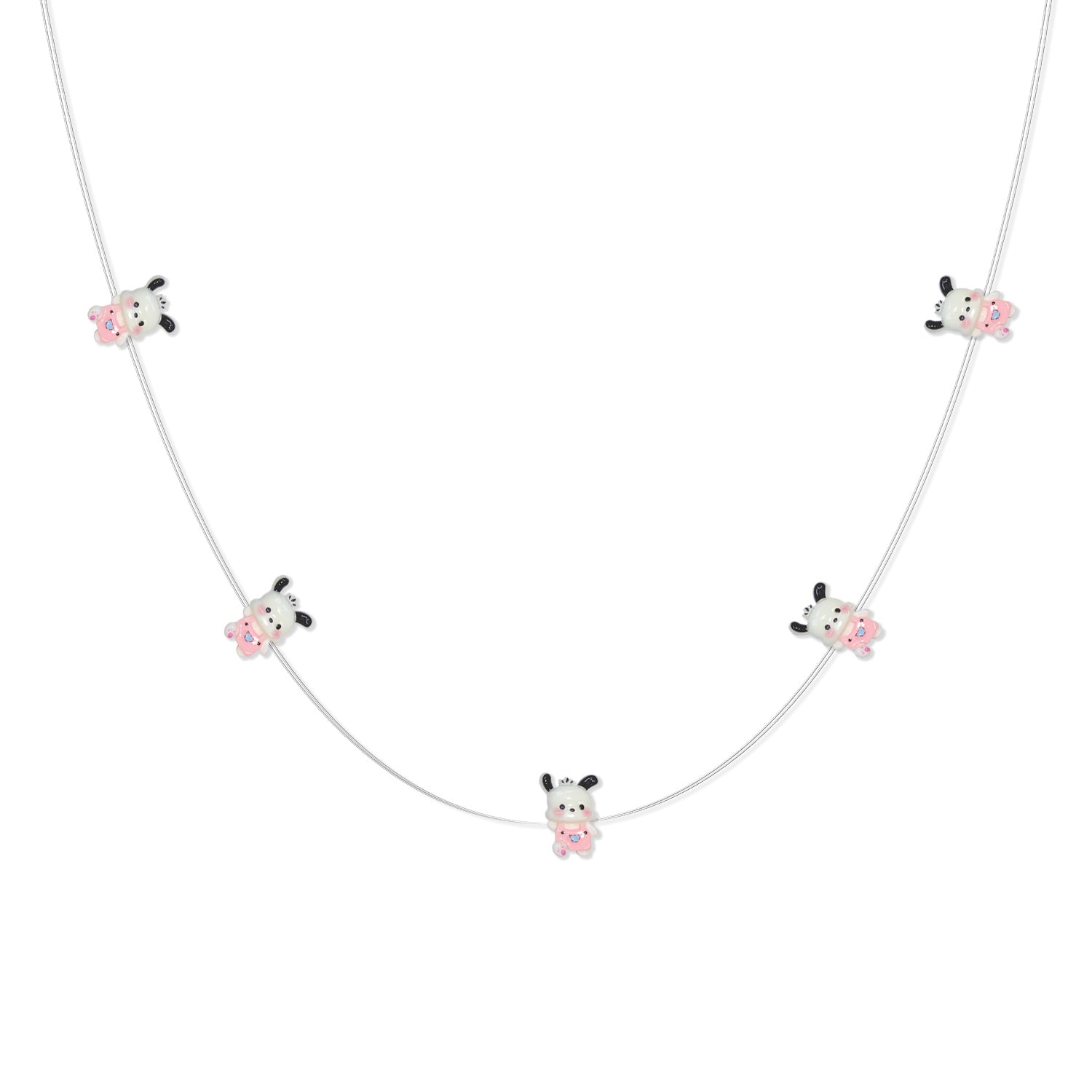 Close-up of Happy Dog LED decorations on flexible copper wire