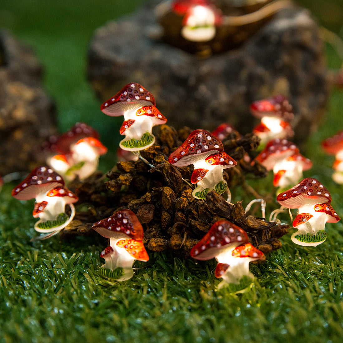 Mushroom Fairy Lights 10FT 30LED battery operated fairy lights