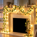 Monstera Leaf String Lights, 33 ft 100 Warm White LEDs