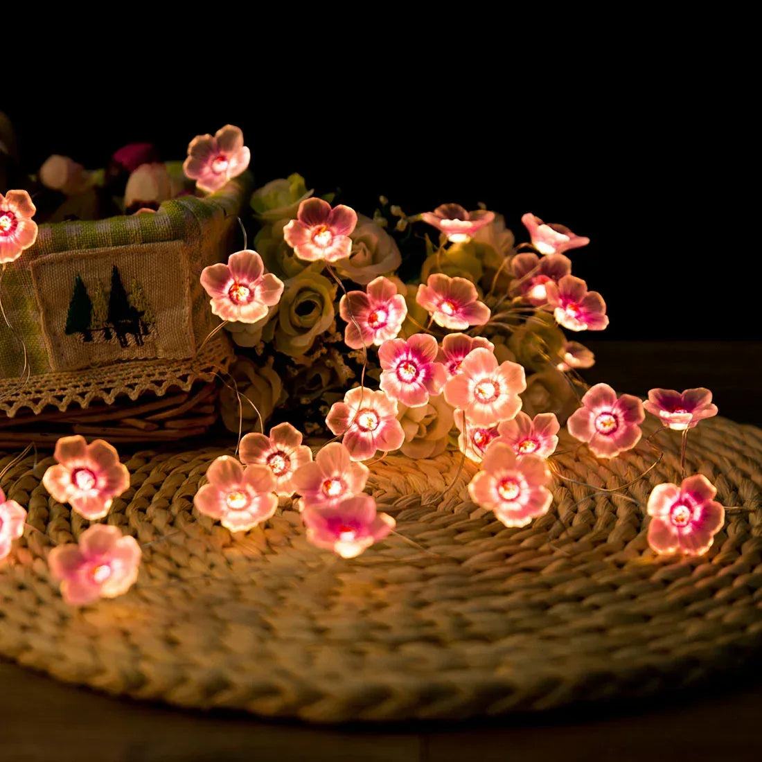 Cherry Blossom Fairy Lights - Battery Powered - Jcfyoo Lights