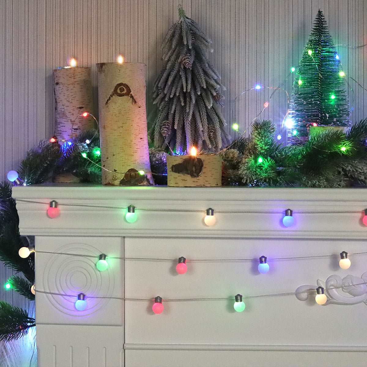 33ft Bulb String Lights, 66 Warm White LEDs