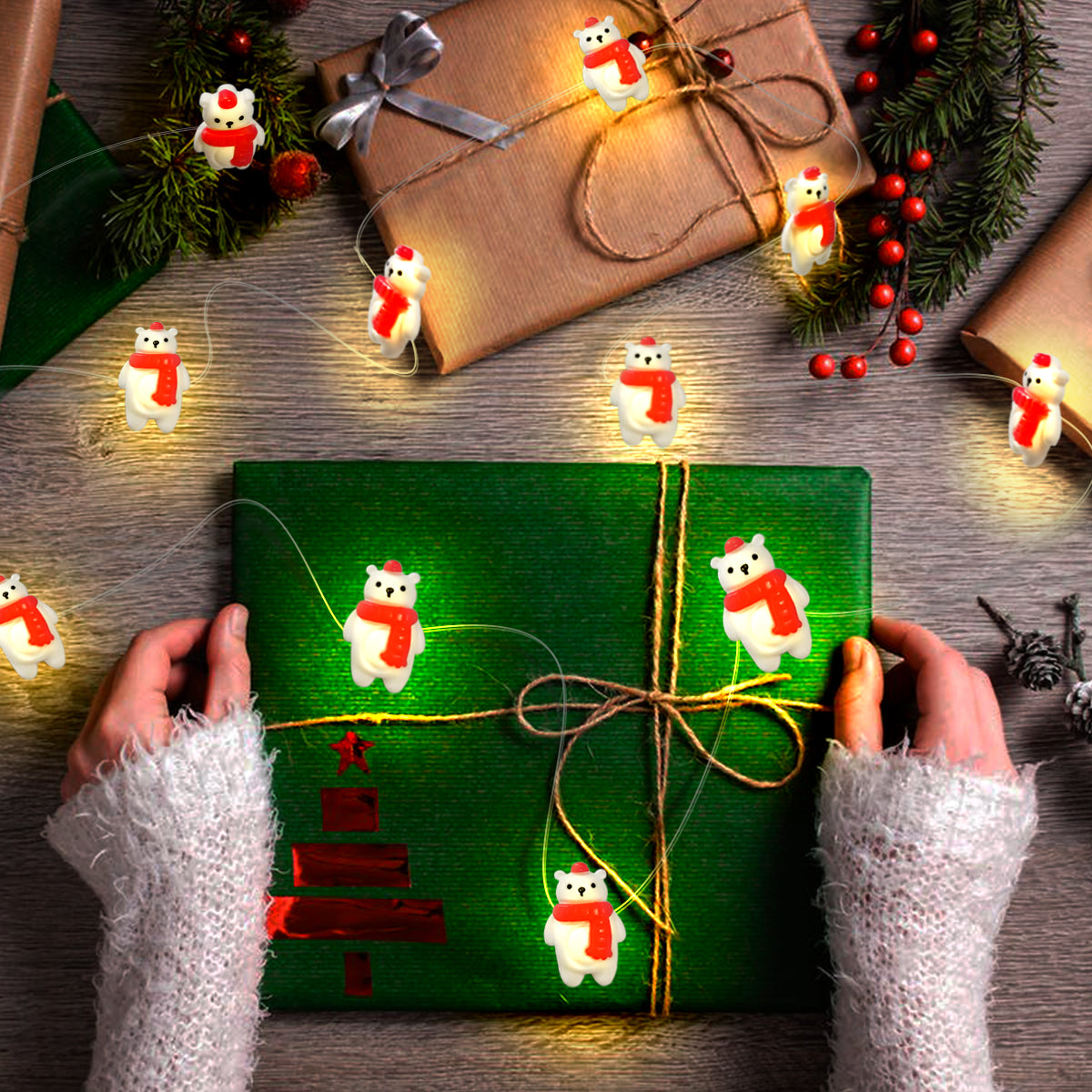 Scarf Bear Fairy Lights 10ft 30 LED
