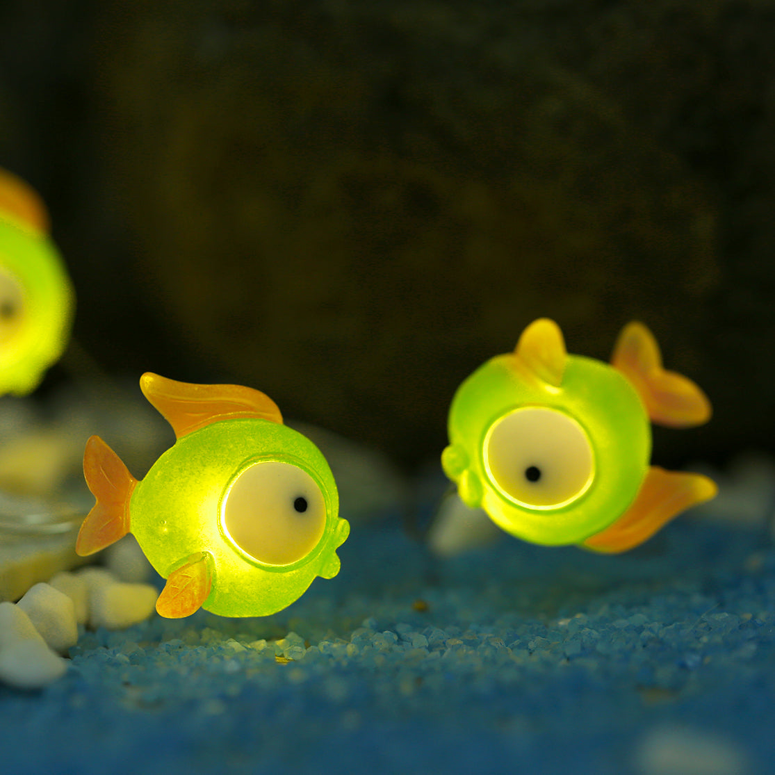 indoor green fish fairy lights