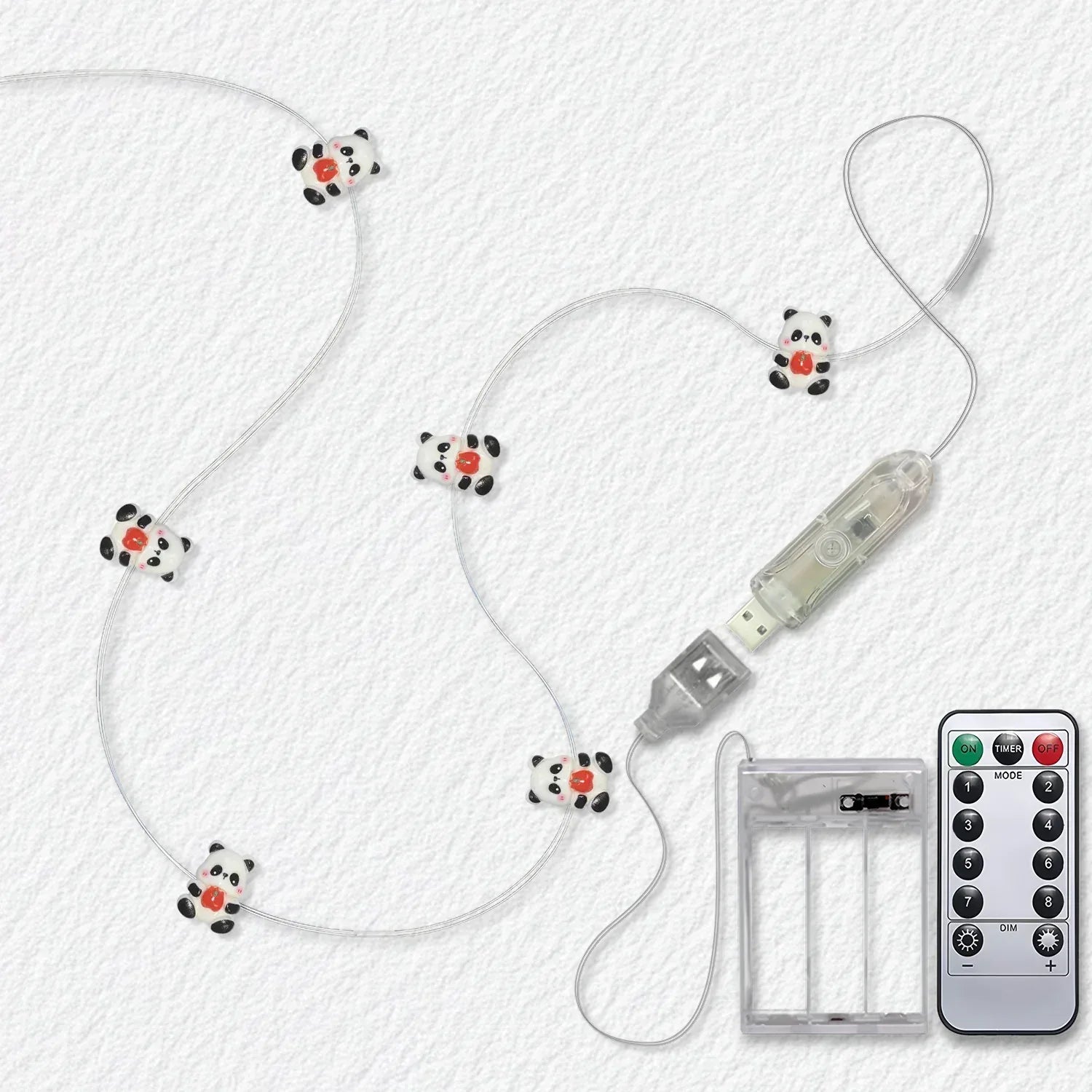 Panda Holding Apple Fairy Lights - Jcfyoo Lights