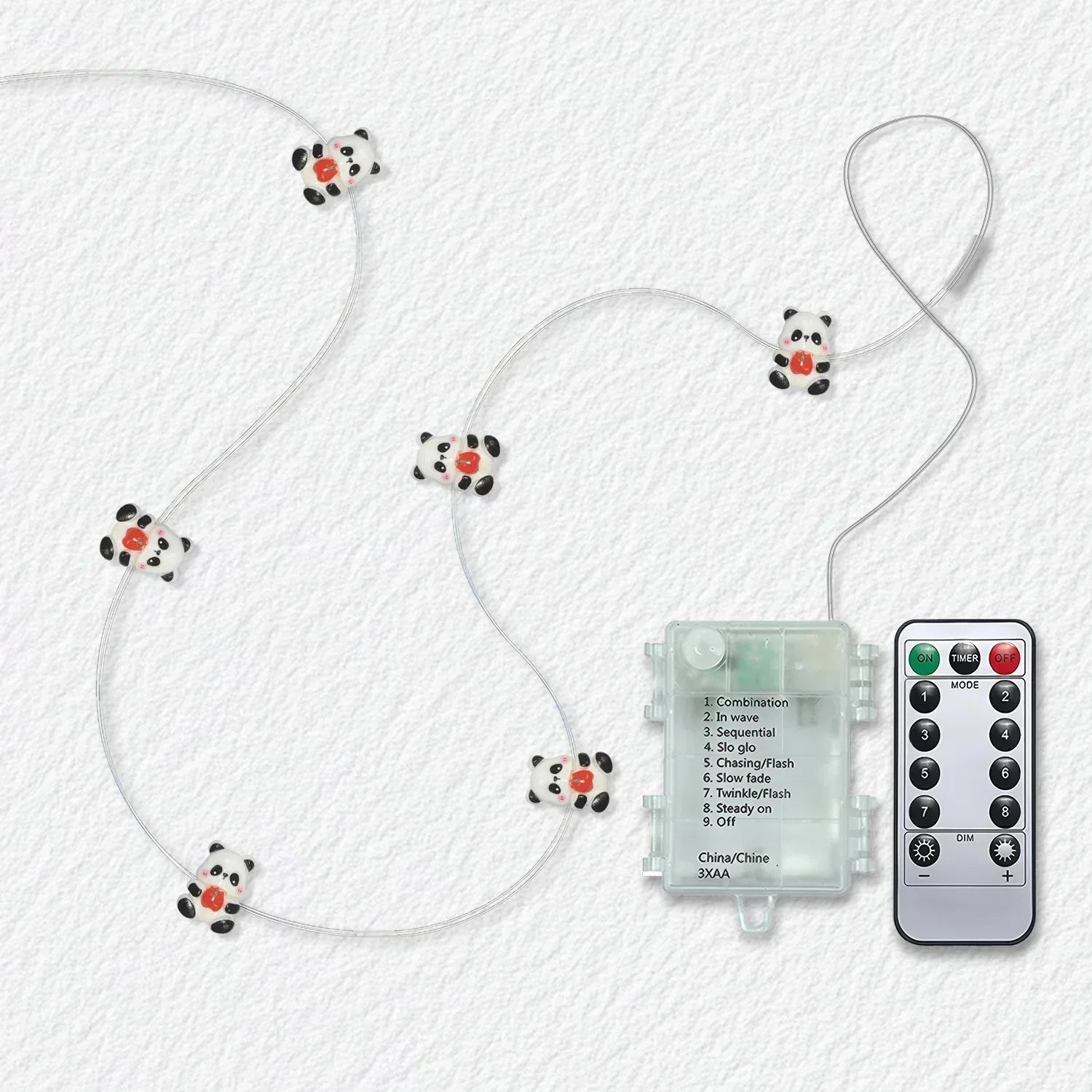 Panda Holding Apple Fairy Lights - Jcfyoo Lights