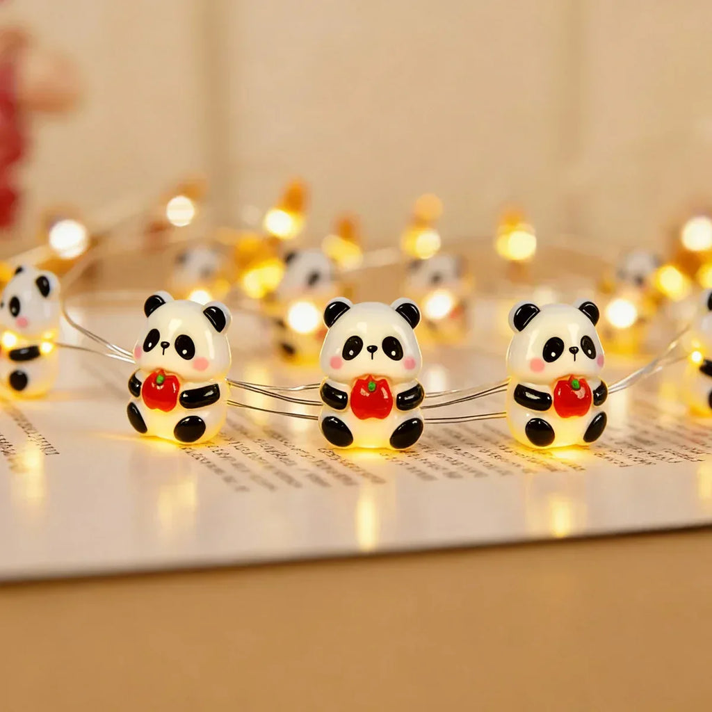 Panda Holding Apple Fairy Lights - Jcfyoo Lights