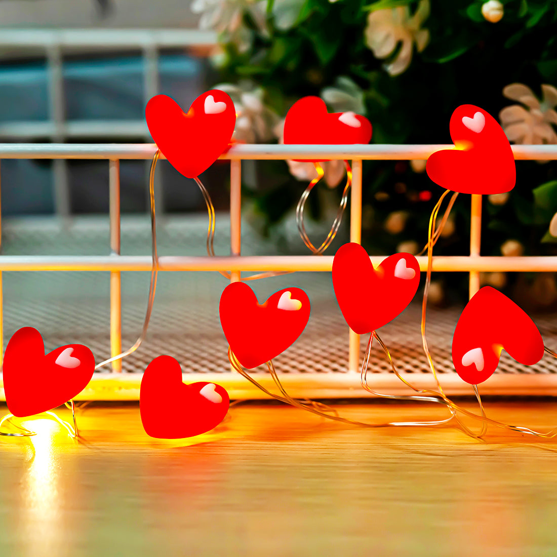 Red Heart Fairy Lights 10ft 30 LED