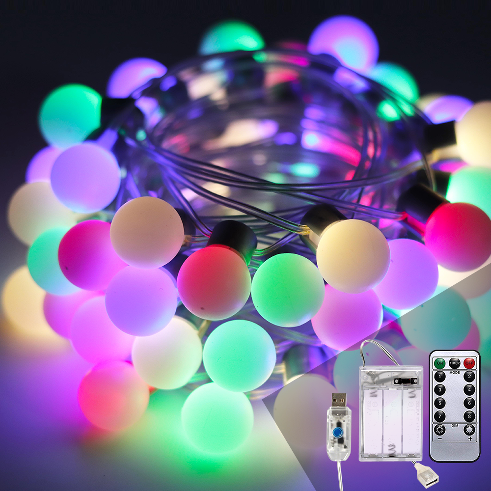 33ft Bulb String Lights, 66 Warm White LEDs