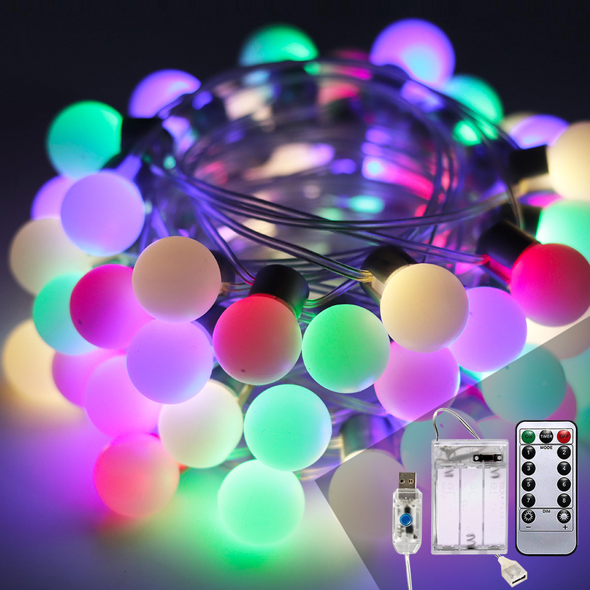 33ft Bulb String Lights, 66 Warm White LEDs
