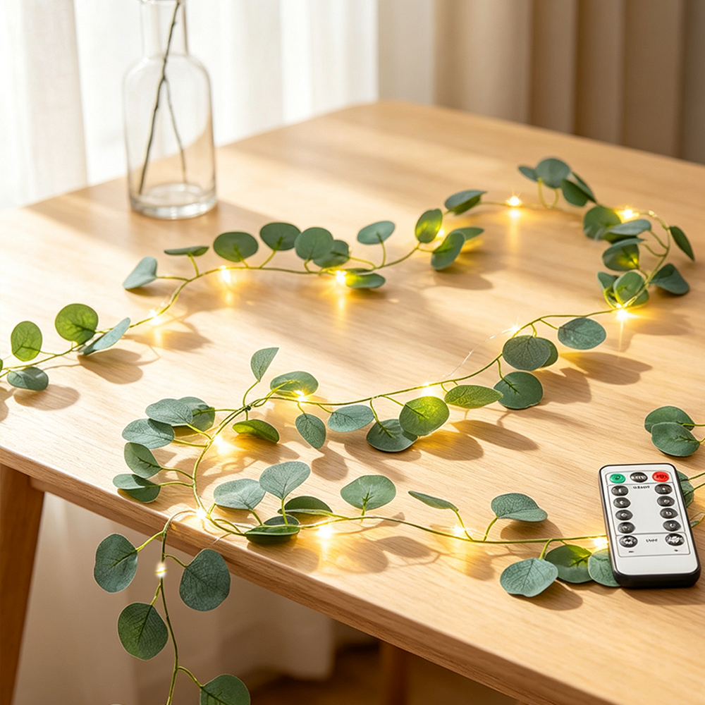 Eucalyptus Fairy String Lights 33ft 100 LED USB & Battery
