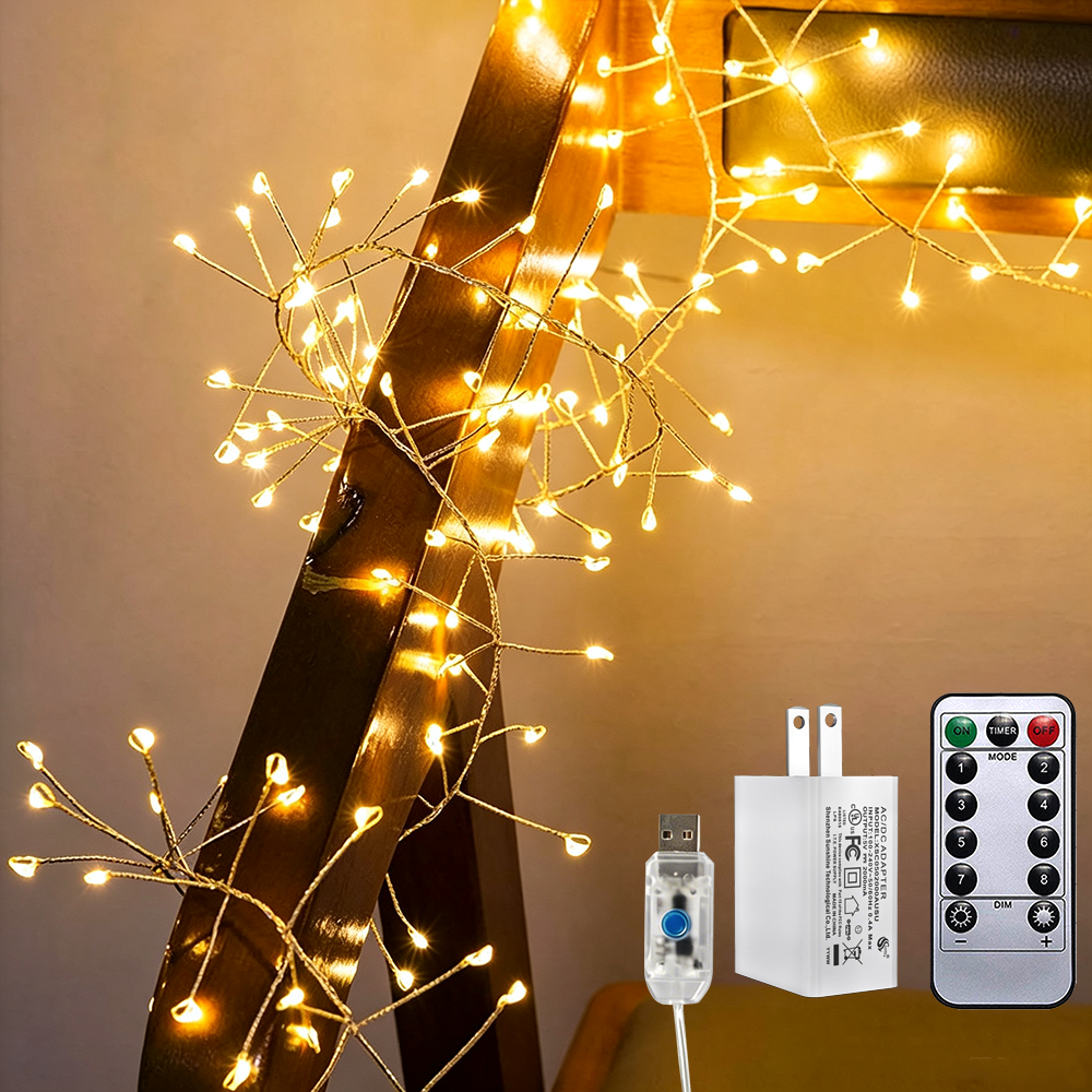 Silver Wire Firecracker Fairy Lights
