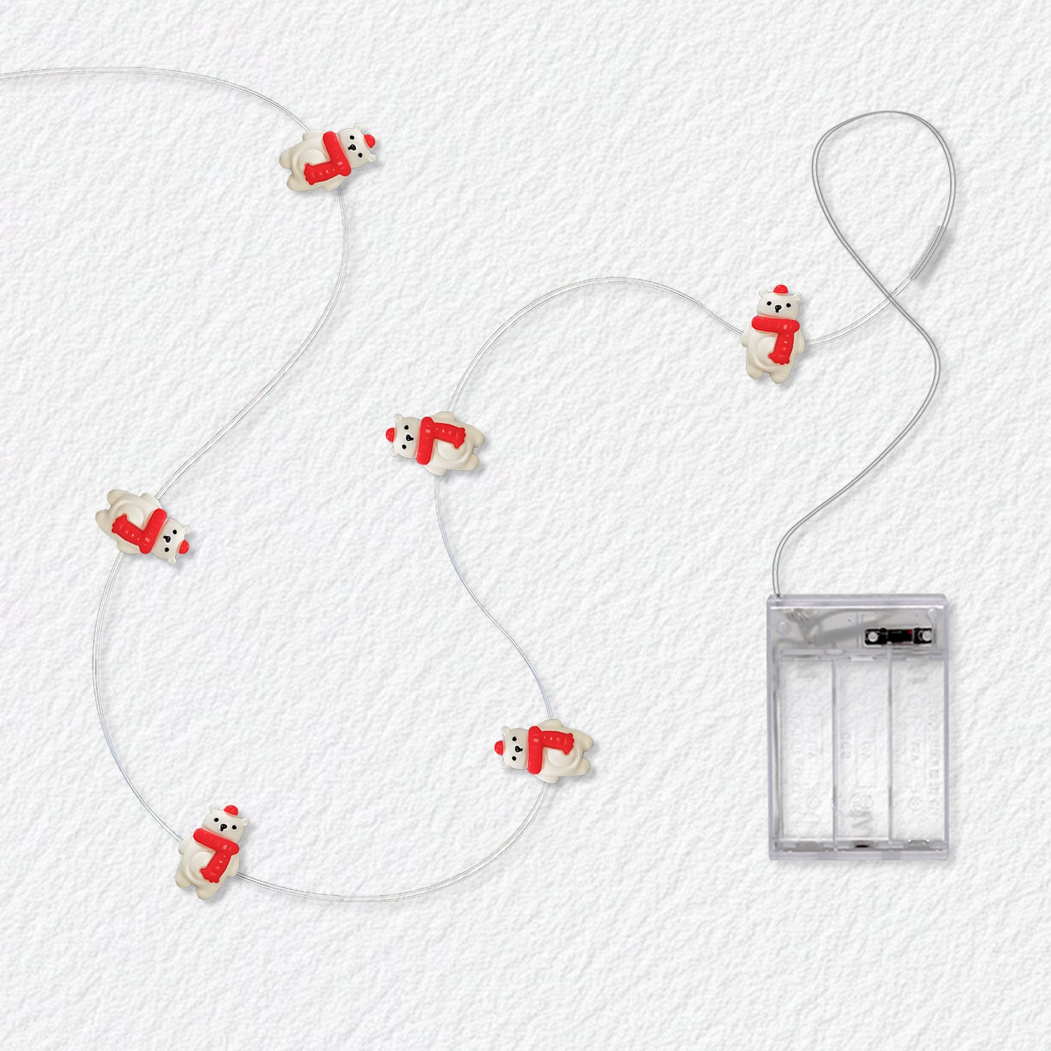 Scarf Bear fairy lights with 3AA battery pack option