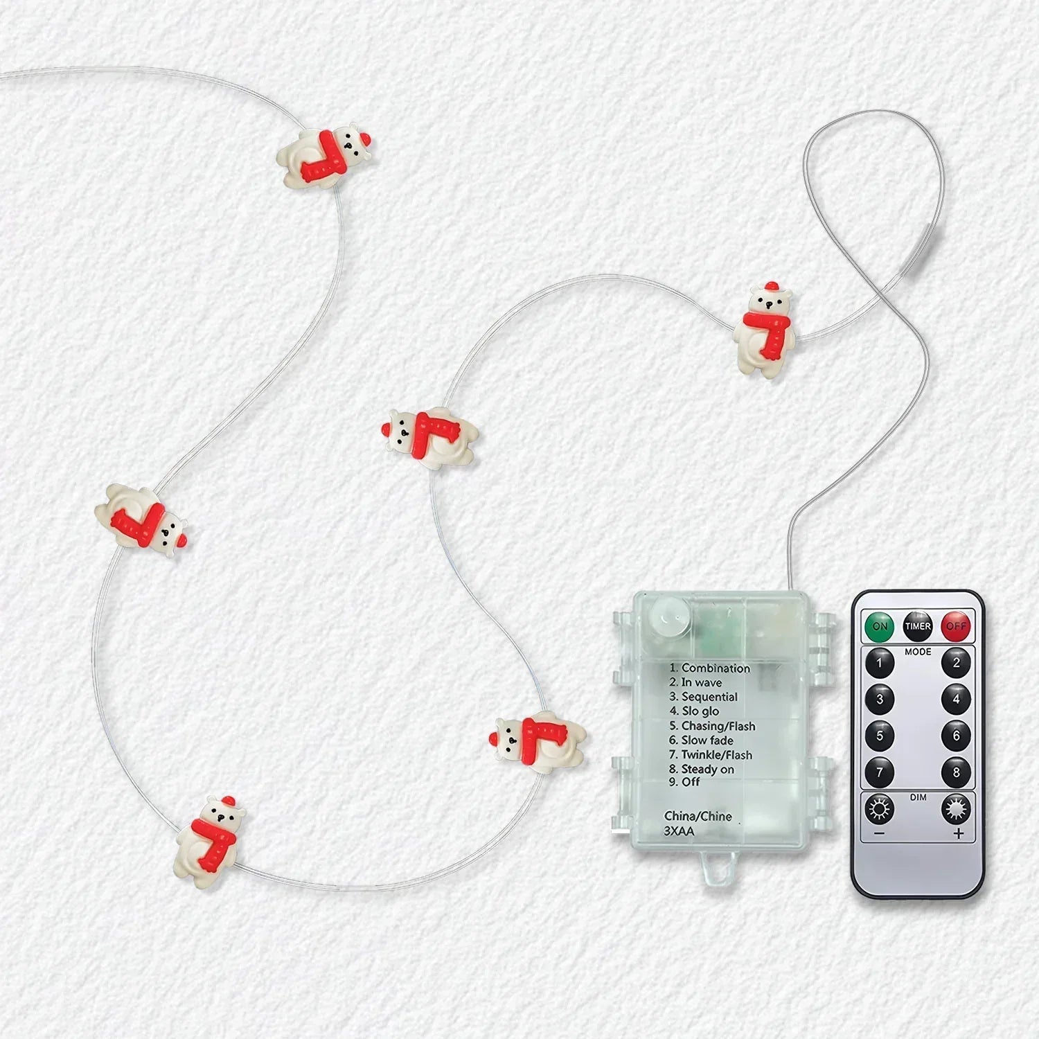 Scarf Bear Fairy Lights - Battery Powered - Jcfyoo Lights