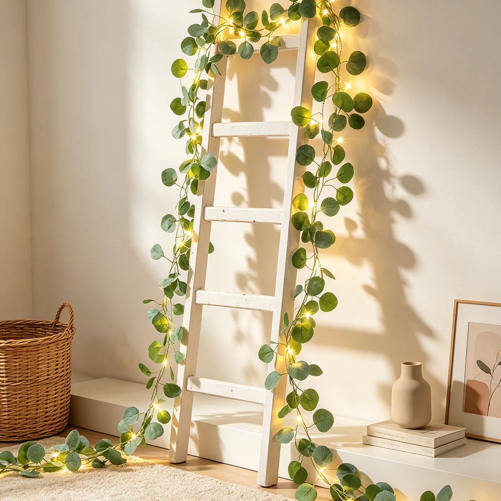 Eucalyptus Fairy String Lights 33ft 100 LED USB & Battery