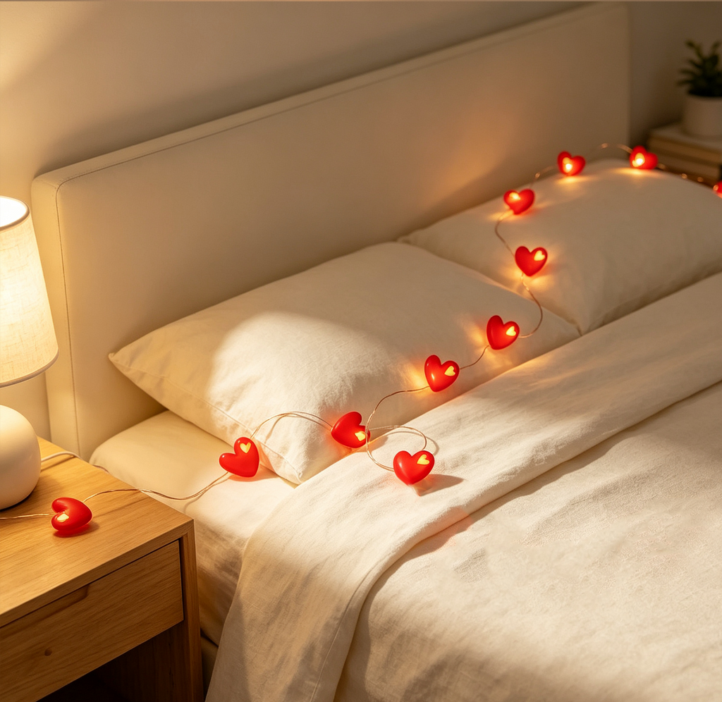 Red Heart Fairy Lights 10ft 30 LED