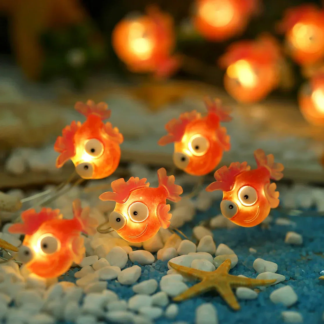 Red Fish Fairy Lights - Battery Powered - Jcfyoo Lights