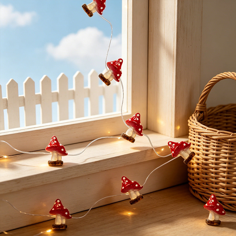 Mushroom Fairy Lights 10ft 30 LED