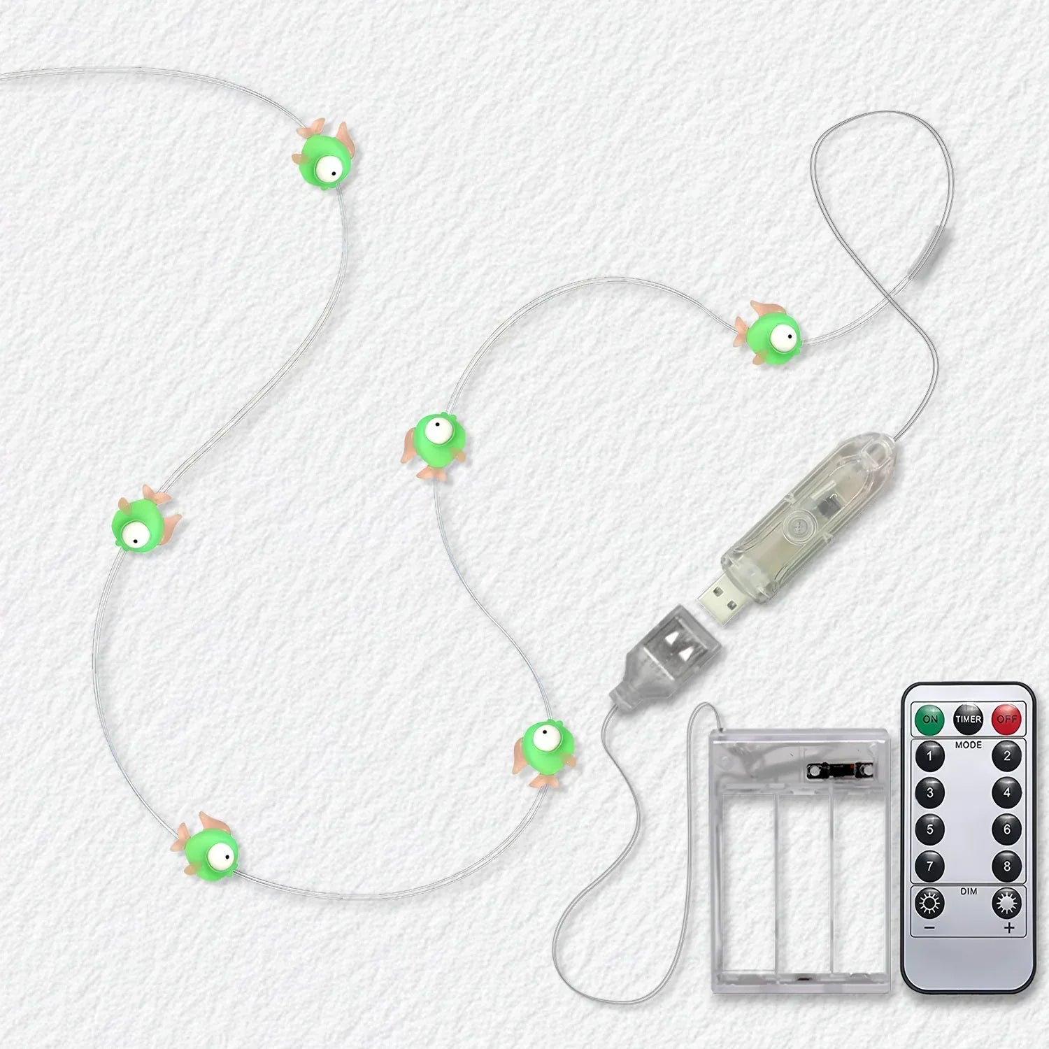 Green Fish Fairy Lights - Battery Powered - Jcfyoo Lights