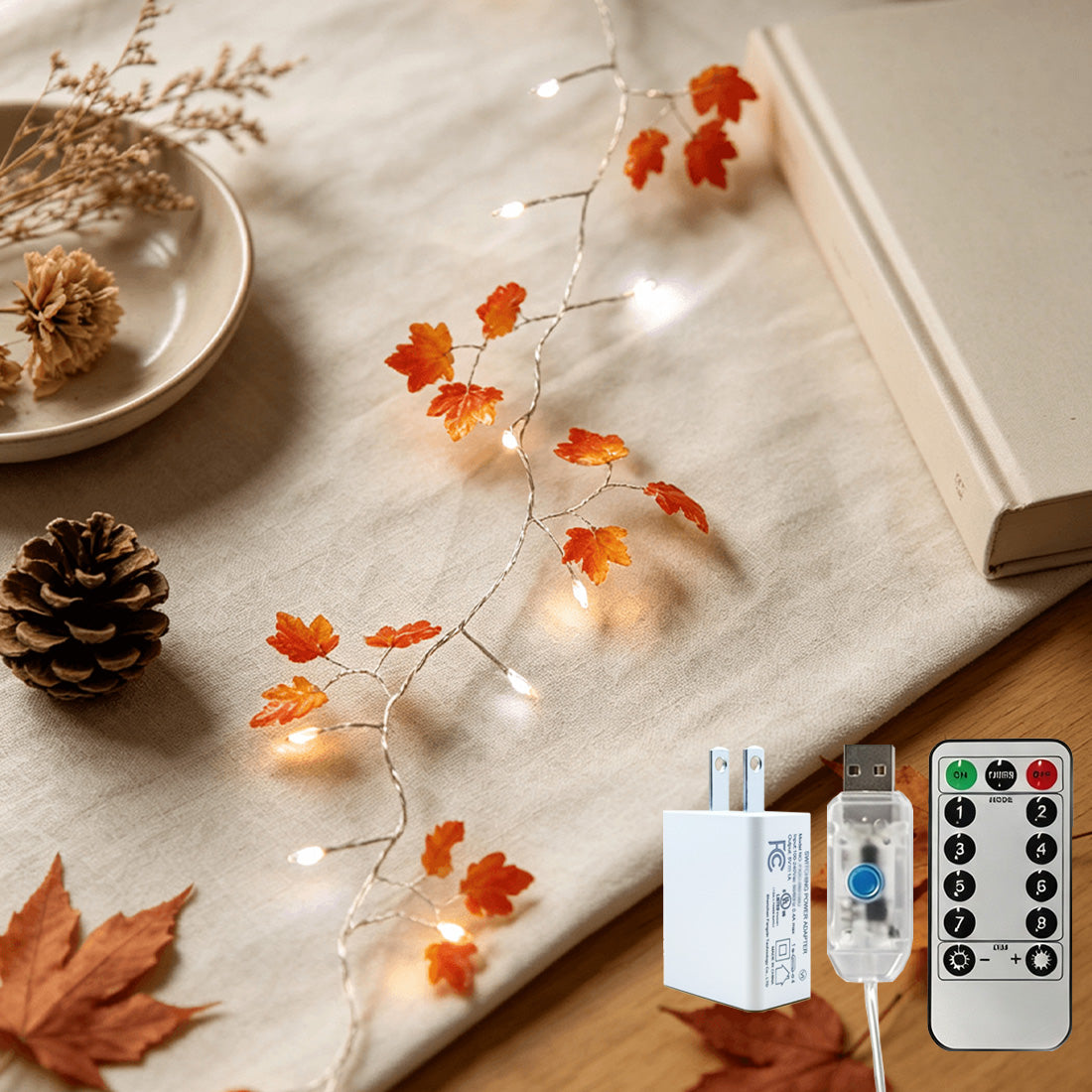 Maple Leaf Firecracker Fairy Lights
