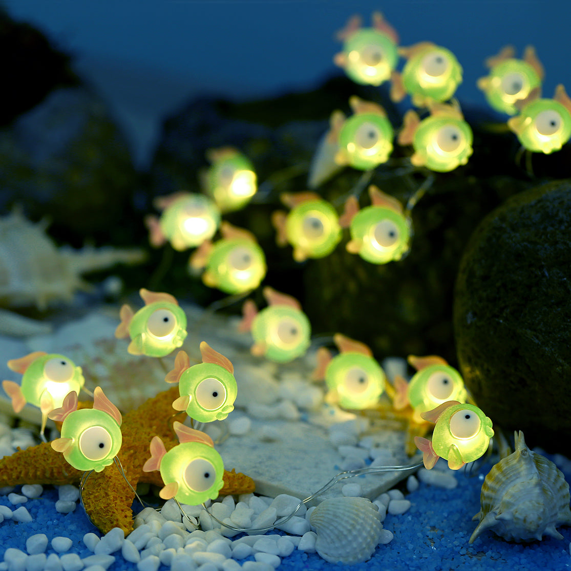 Green Fish Fairy Lights 10ft 30 LED