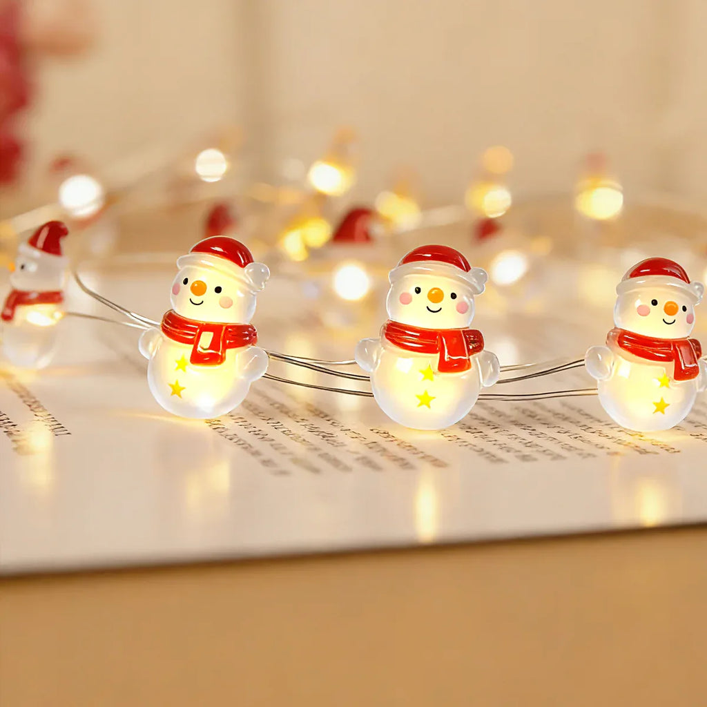 Red Scarf Snowman Fairy Lights - Jcfyoo Lights