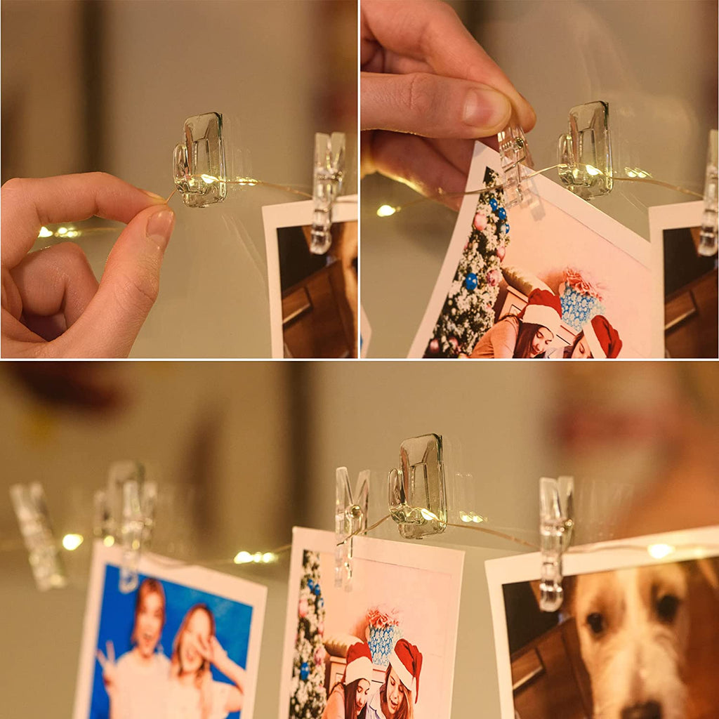 Photo Clip String Lights, 33ft, 100 Warm LEDs, 50 Clips