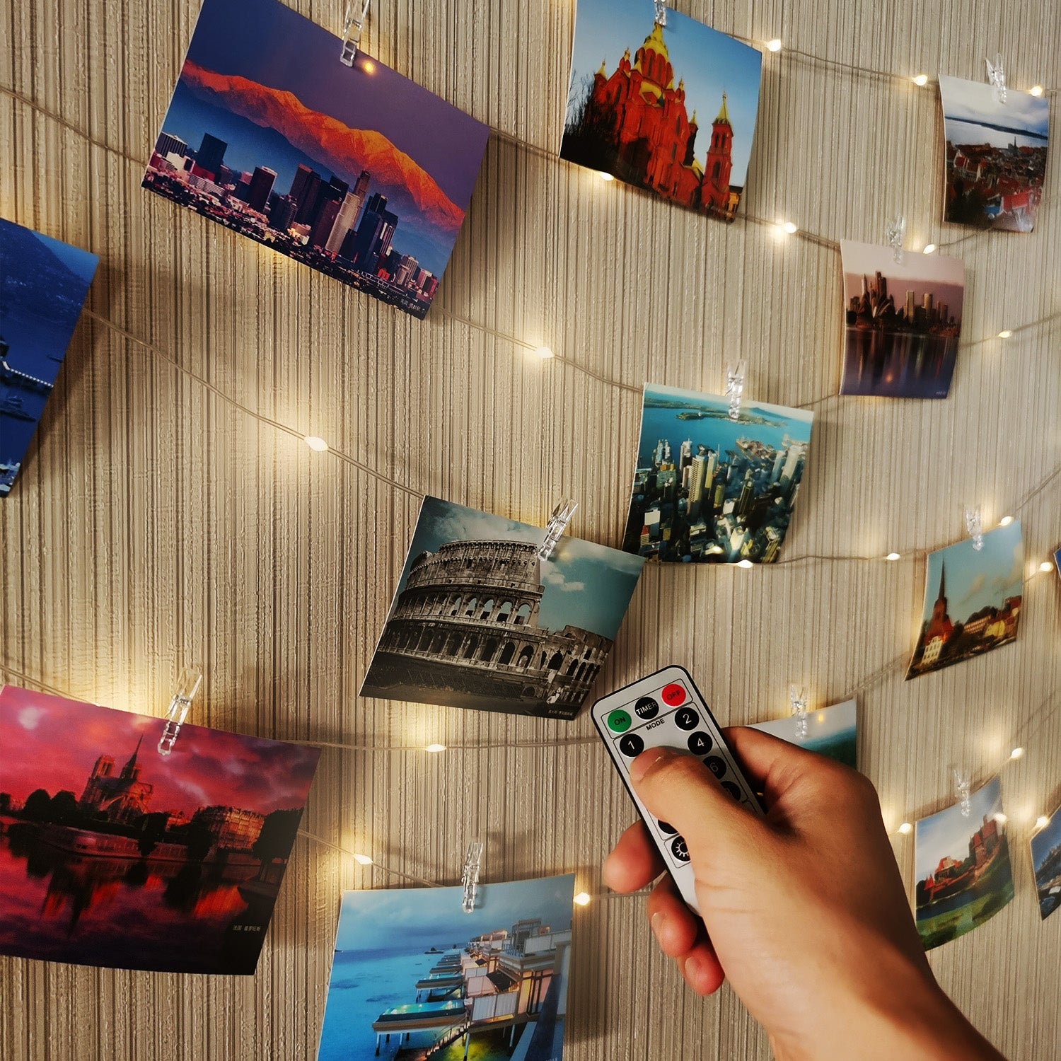Photo Clip String Lights, 33ft, 100 Warm LEDs, 50 Clips