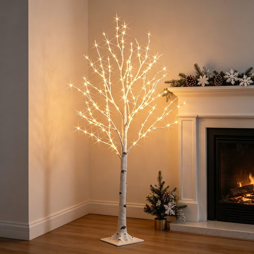Jcfyoo 4ft lighted birch twig tree with warm white LEDs