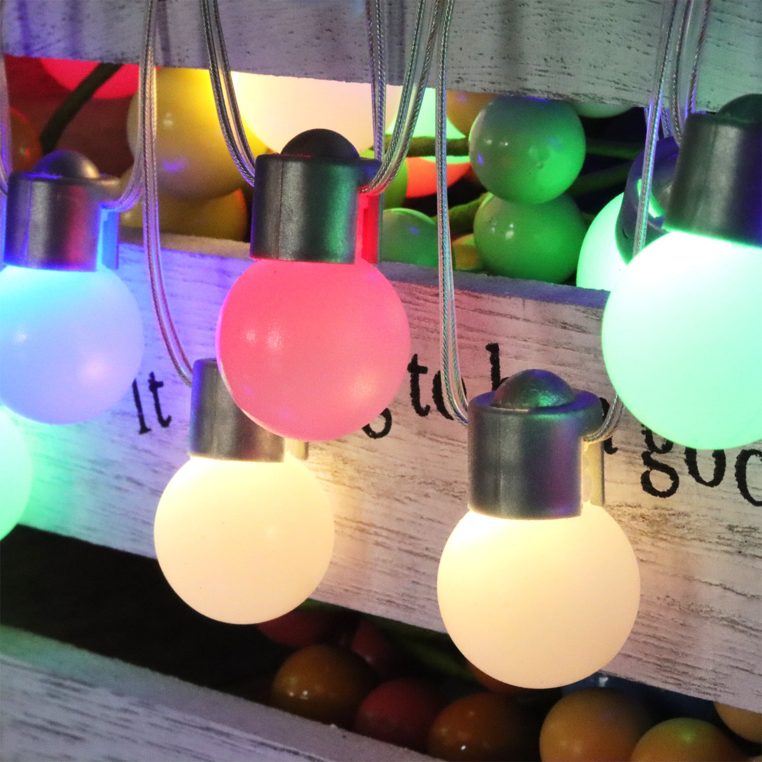 33ft Bulb String Lights, 66 Warm White LEDs