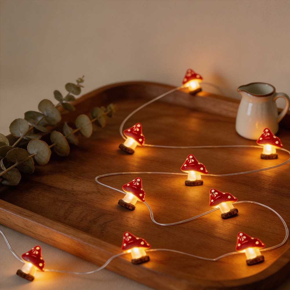 Mushroom Fairy Lights 10ft 30 LED