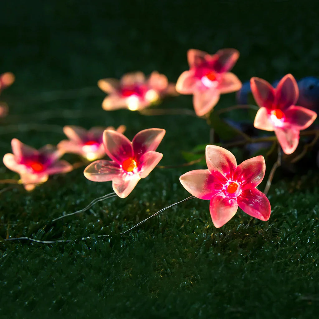 Pink Flower Fairy Lights - Battery Powered - Jcfyoo Lights