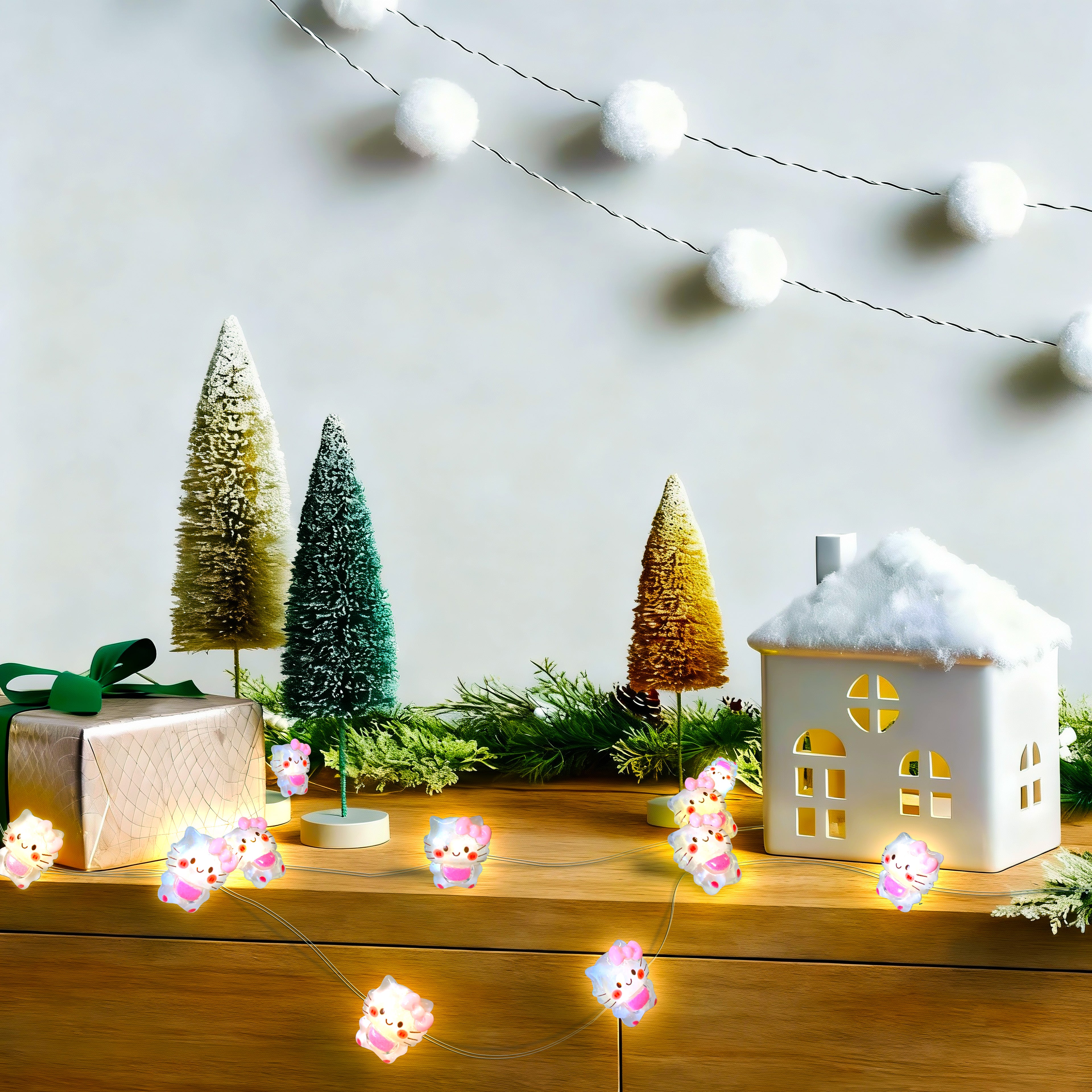 Sleepy Kitten Fairy Lights decorating bedrooms and nursery spaces