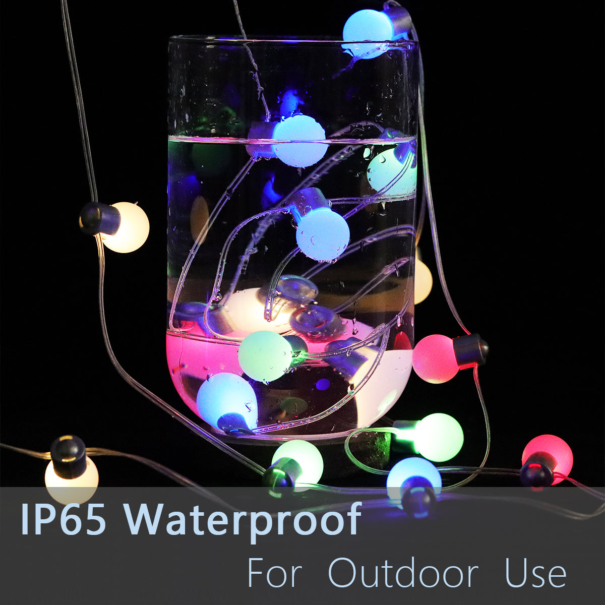 33ft Bulb String Lights, 66 Warm White LEDs